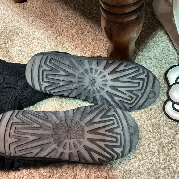 UGG Black Knit Button Boots - Picture 5 of 8